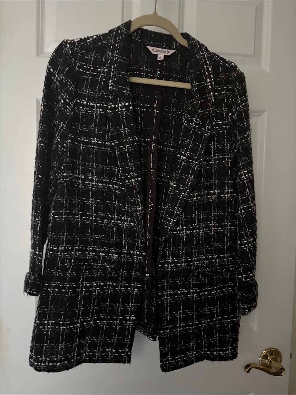 Nanette Lepore Black & White Tweed Blazer Jacket